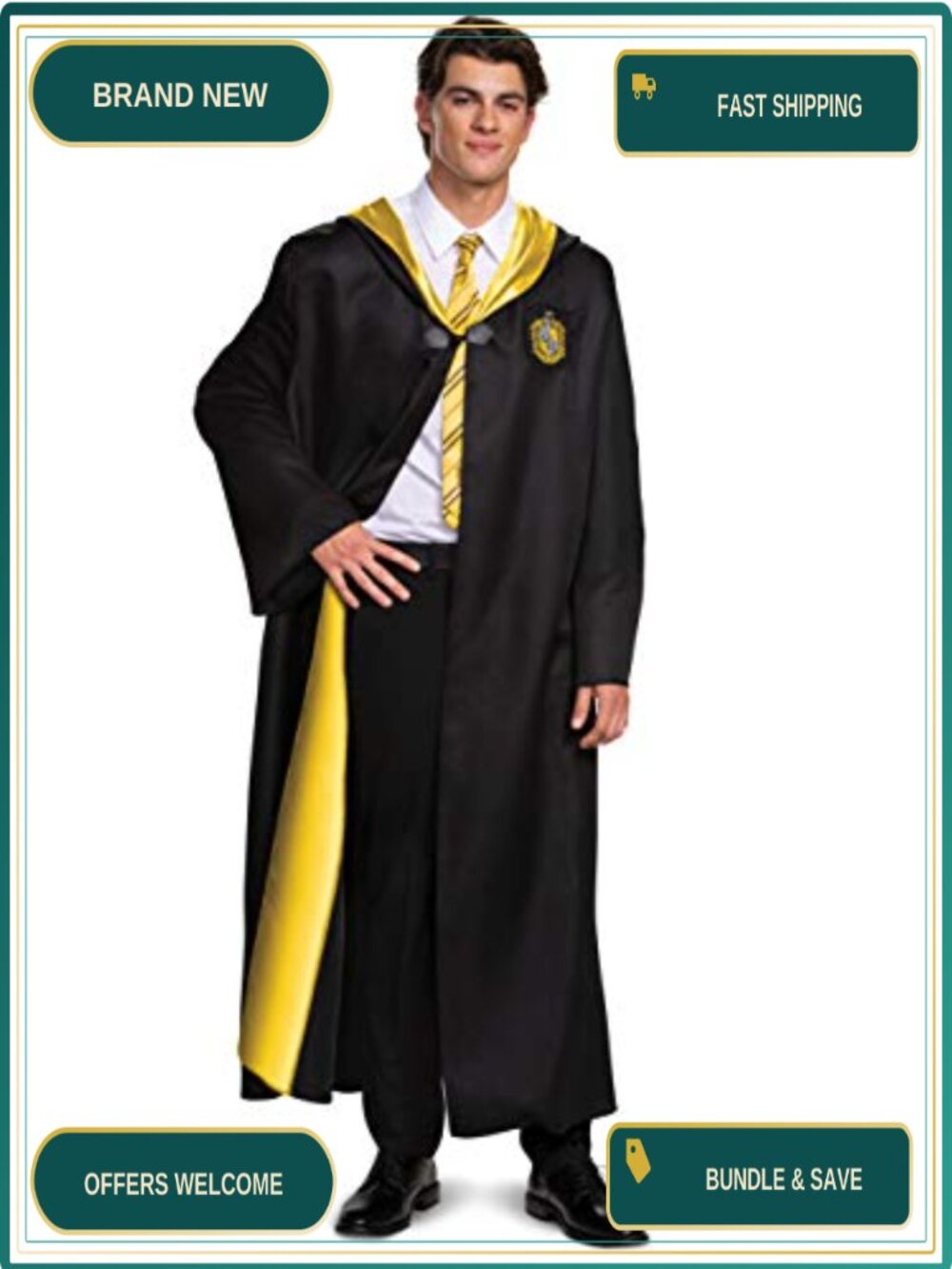 Harry Potter Hufflepuff Robe Deluxe Wizarding World Adult Costume